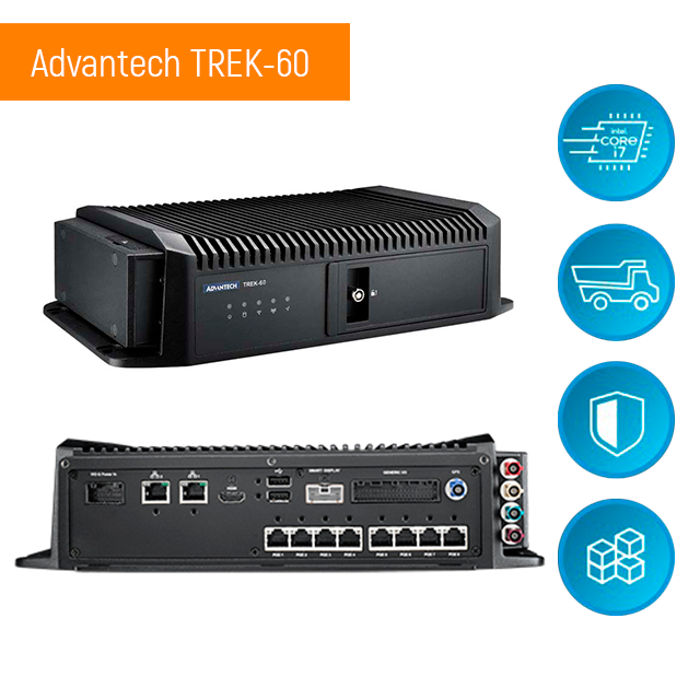 Новинки рынка АСУ ТП. Advantech: TREK-60 – Rugged Edge AI платформа для транспорта с 8-канальным PoE и CANbus