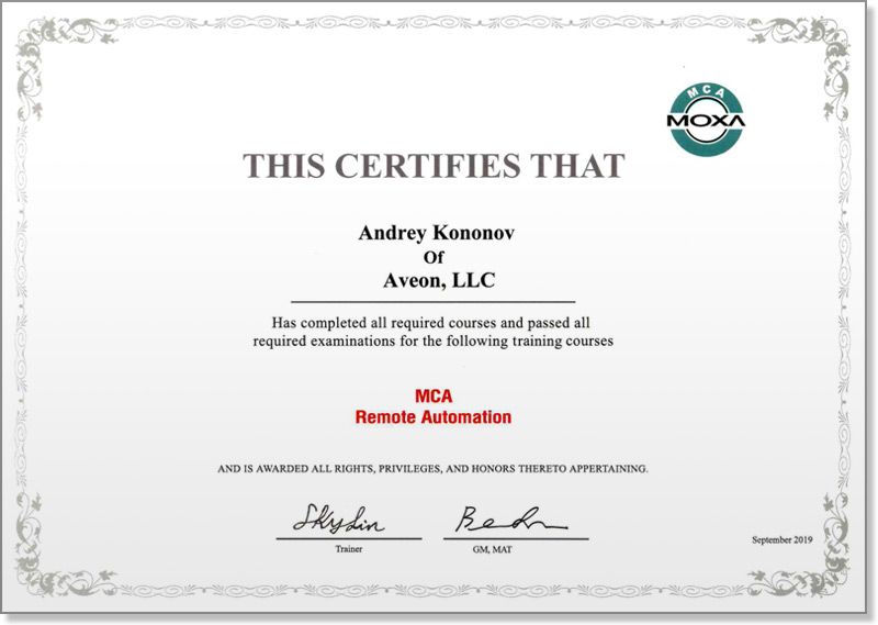 Сертификат-MOXA-MCA-03