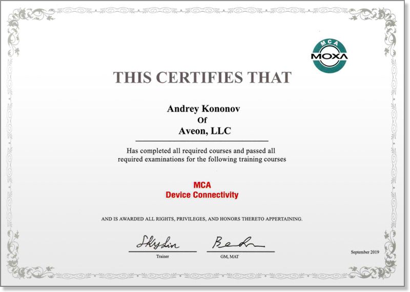 Сертификат-MOXA-MCA-04