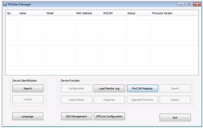 MGate Manager сам найдет и покажет найденное устройство в окне программы