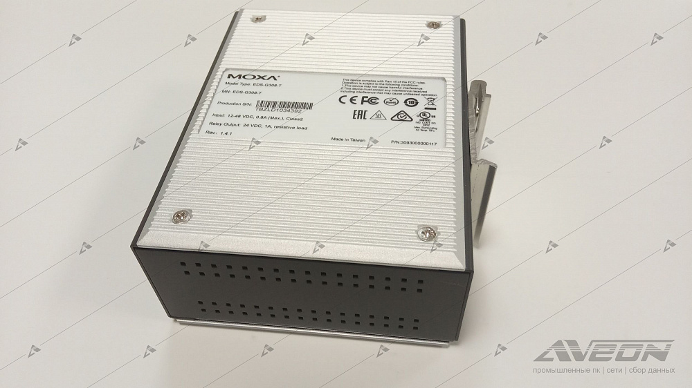 Фотообзор промышленного 8-портового неуправляемого коммутатора MOXA EDS-G308-T от АВЕОН
