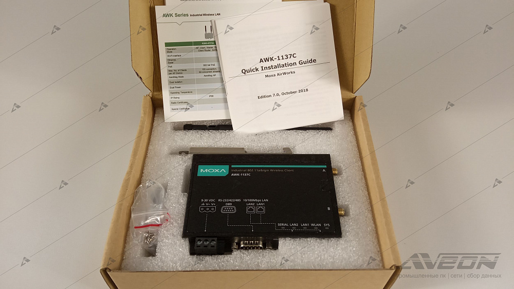 Фотообзор беспроводного сетевого клиента MOXA AWK-1137C-EU-T от АВЕОН