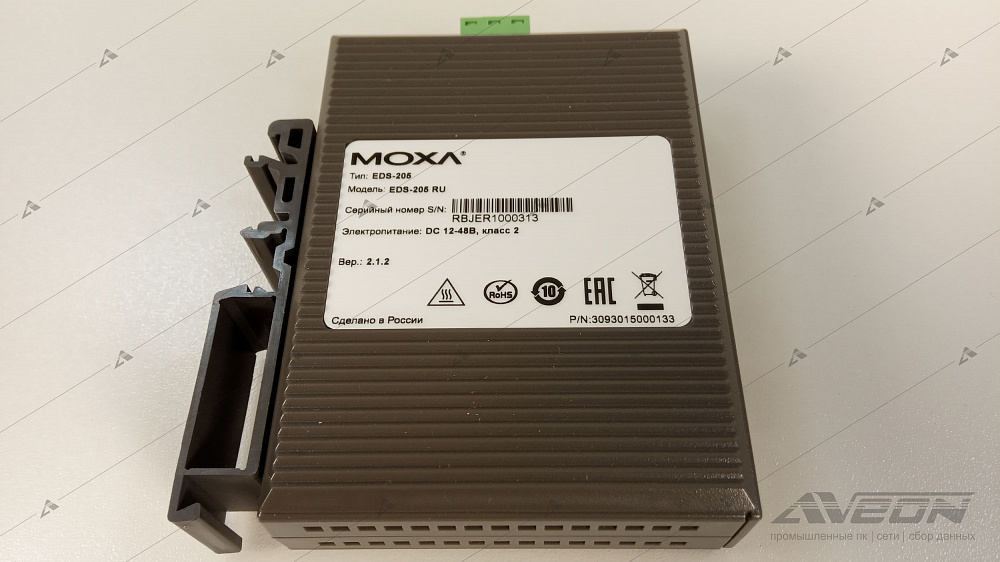 Фотообзор 5-портового неуправляемого коммутатора MOXA EDS-205 от АВЕОН