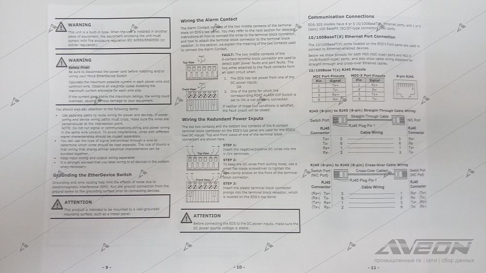 Фотообзор промышленного 5-портовый неуправляемый коммутатор 10/100 BaseT Ethernet MOXA EDS-305 от АВЕОН