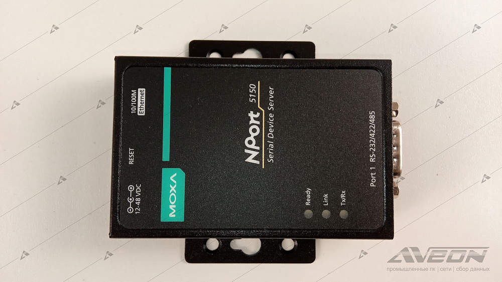 Фотообзор 1-портового сервера RS-232/422/485 в Ethernet MOXA NPort 5150 от АВЕОН