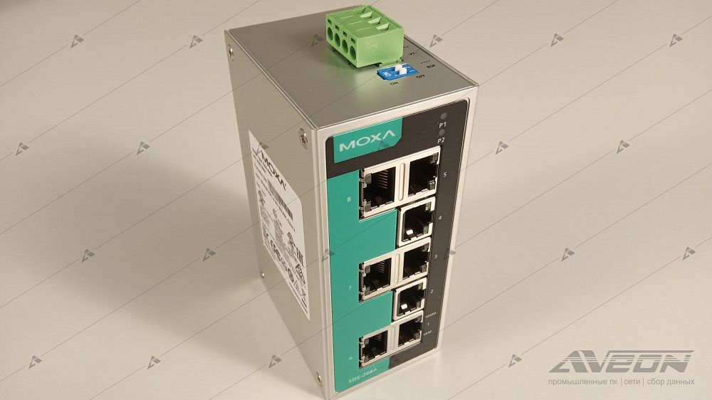 Фотообзор 8-портового неуправляемого коммутатора MOXA EDS-208A от АВЕОН