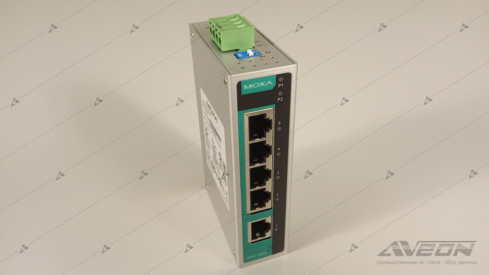 Фотообзор 5-портового неуправляемого коммутатора MOXA EDS-205A от АВЕОН