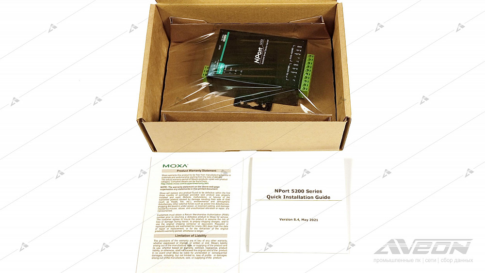 Фотообзор промышленного Ethernet-сервера RS-422/485 MOXA Nport 5232I-T от АВЕОН