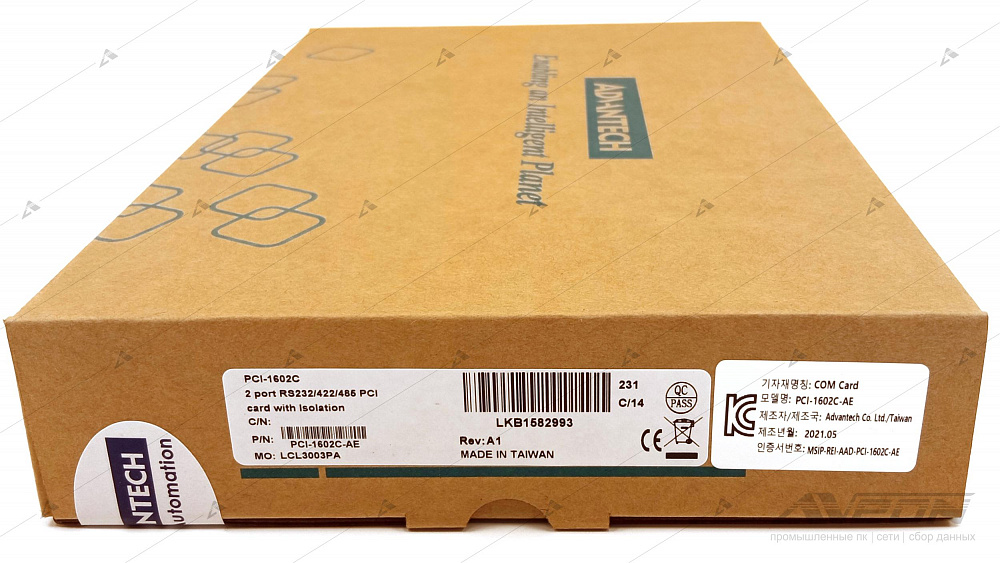 Фотообзор коммуникационной платы Advantech PCI-1602C-AE от АВЕОН