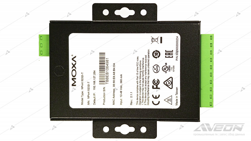 Фотообзор промышленного Ethernet-сервера RS-422/485 MOXA Nport 5232I-T от АВЕОН