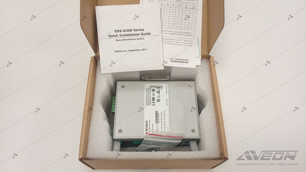 Фотообзор промышленного 8-портового неуправляемого коммутатора MOXA EDS-G308-T от АВЕОН