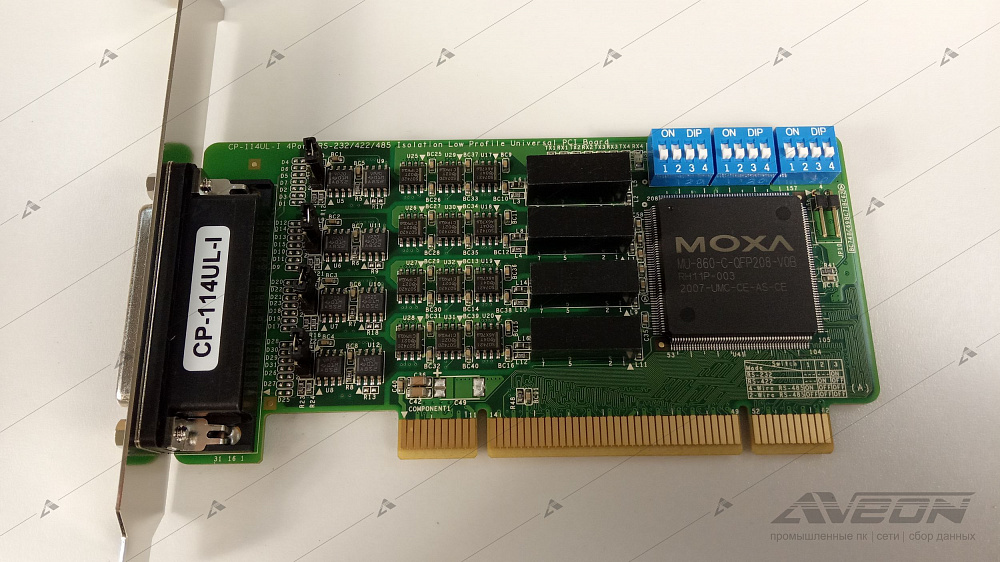 Фотообзор 4-портовой платы RS-232/422/485 MOXA CP-114UL-I-DB9M от АВЕОН