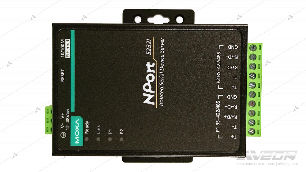 Фотообзор промышленного Ethernet-сервера RS-422/485 MOXA Nport 5232I-T от АВЕОН