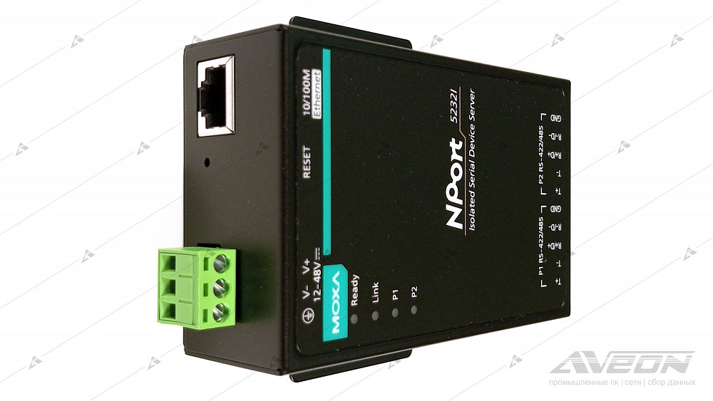 Фотообзор промышленного Ethernet-сервера RS-422/485 MOXA Nport 5232I-T от АВЕОН
