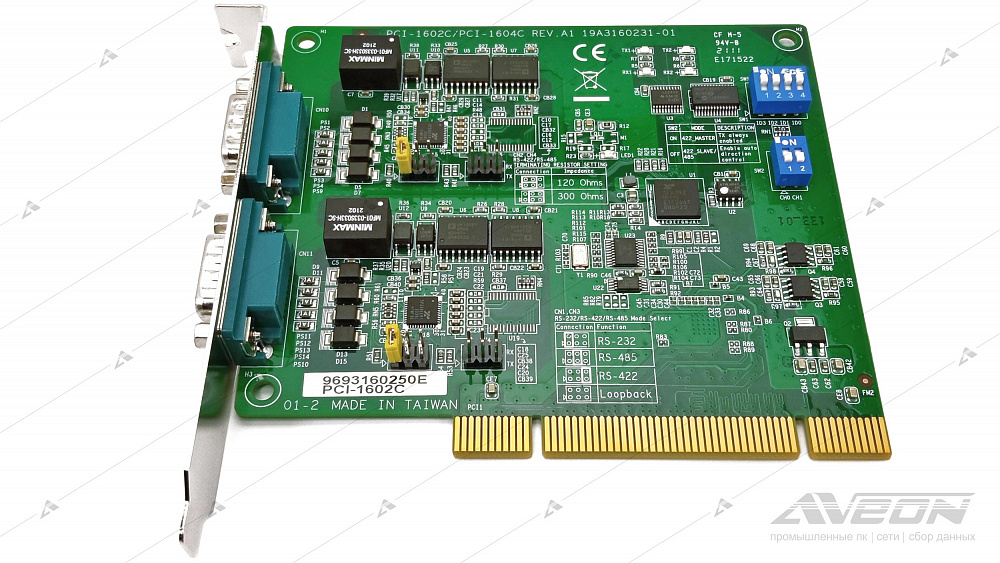Фотообзор коммуникационной платы Advantech PCI-1602C-AE от АВЕОН