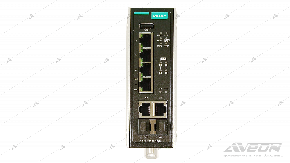 Фотообзор PoE-коммутатора MOXA серии EDS-P506E-4PoE от АВЕОН