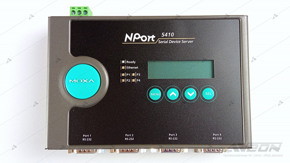 Фотообзор 4-портового сервера устройств RS-232 в Ethernet MOXA NPort 5410 от АВЕОН