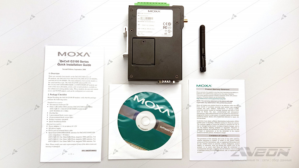 Фотообзор промышленного IP-модема c поддержкой RS и VPN MOXA OnCell G3110 от АВЕОН