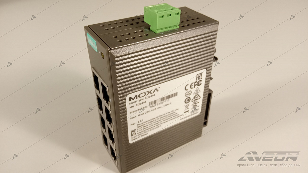 Фотообзор 8-портового неуправляемого коммутатора MOXA EDS-208 от АВЕОН