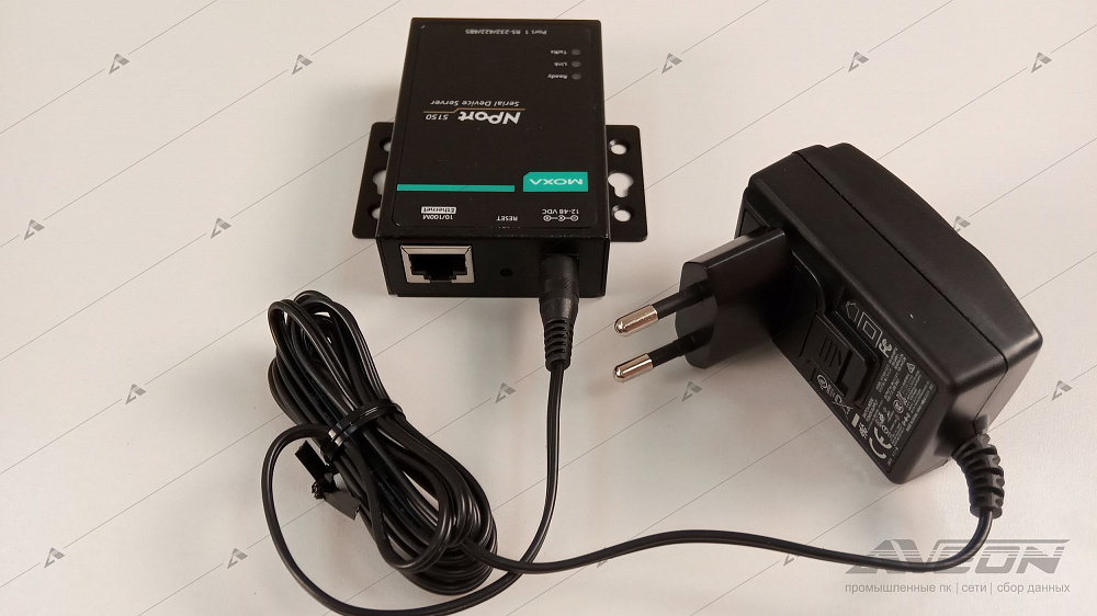 Фотообзор 1-портового сервера RS-232/422/485 в Ethernet MOXA NPort 5150 от АВЕОН