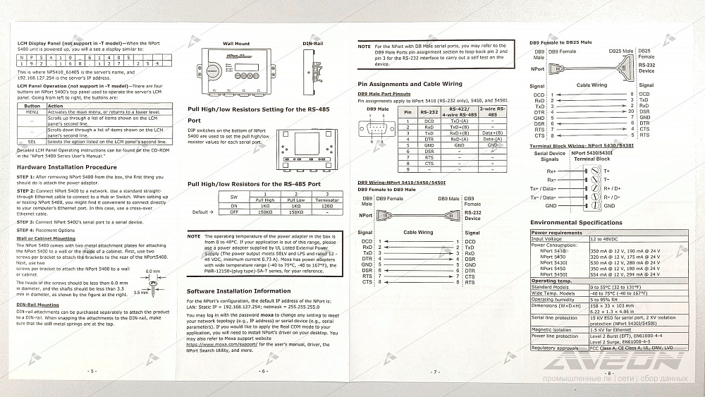 Фотообзор 4-портового сервера устройств RS-232 в Ethernet MOXA NPort 5410 от АВЕОН
