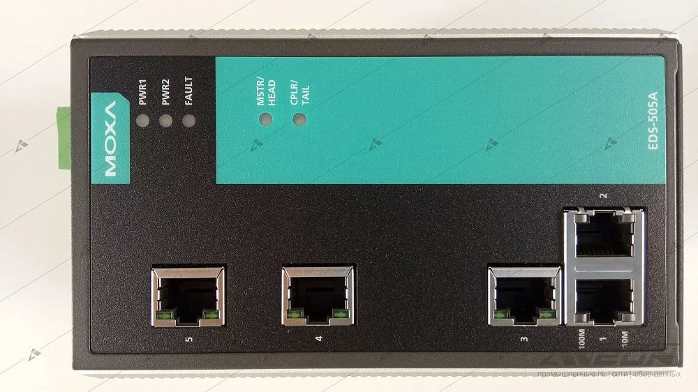 Фотообзор коммутатора Ethernet 5 портов MOXA EDS-505A-T