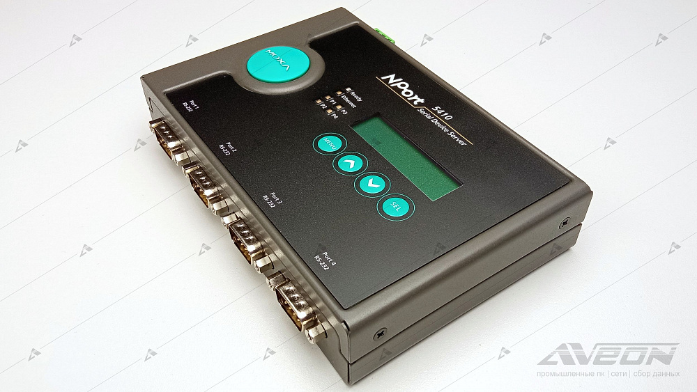 Фотообзор 4-портового сервера устройств RS-232 в Ethernet MOXA NPort 5410 от АВЕОН