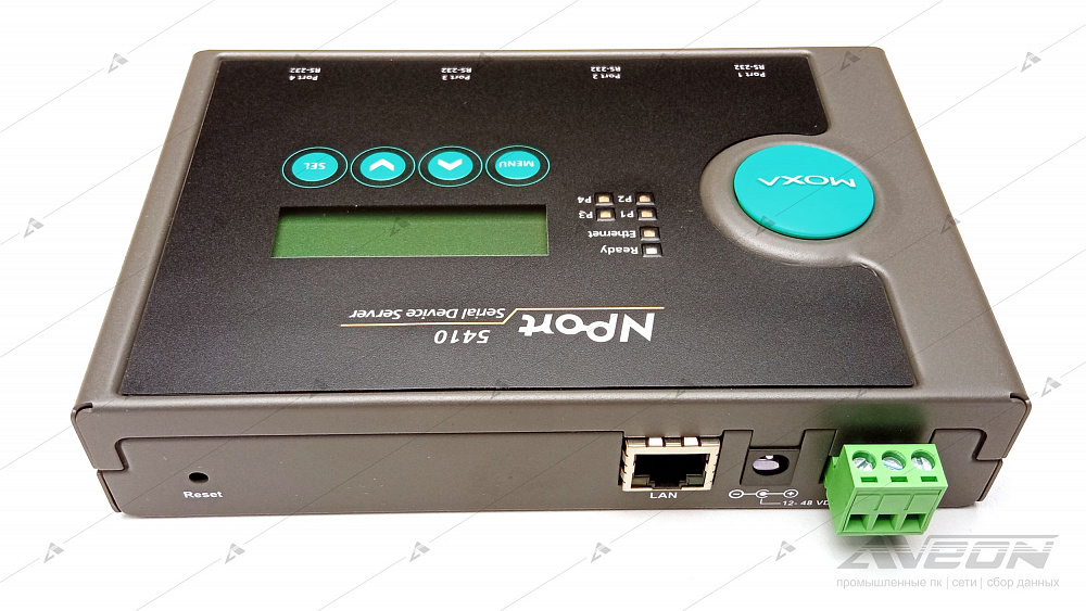 Фотообзор 4-портового сервера устройств RS-232 в Ethernet MOXA NPort 5410 от АВЕОН